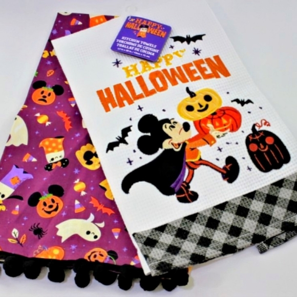 NWT, Disney Licensed, Happy Halloween, Mickey Mouse, 2 Piece, Decorative Towels - Picture 8 of 12
